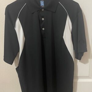 PGA Tour Black Polo Shirt with Gray Trim